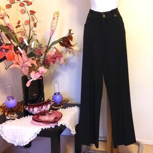 NWT Women's Black High Waisted Pants Straight Leg Trousers Wide Leg Slacks